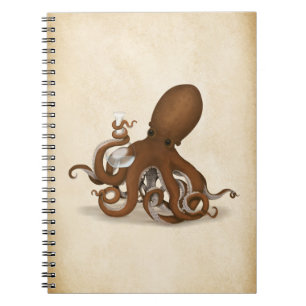 Octopus Holding Chemistry Flask Steampunk Science Notebook