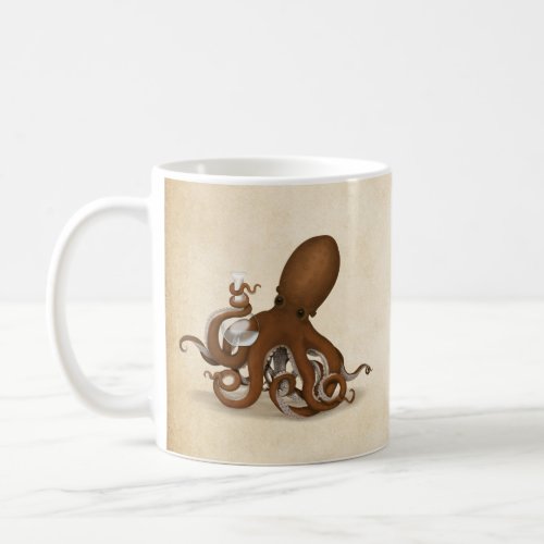 Octopus Holding Glass Flask Science Chemistry Coffee Mug