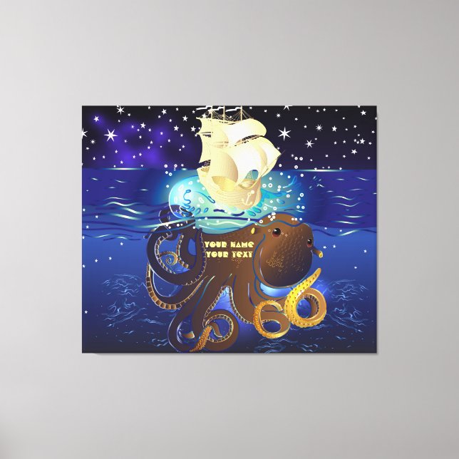 Octopus Huge and Caravella Canvas Print (Front)