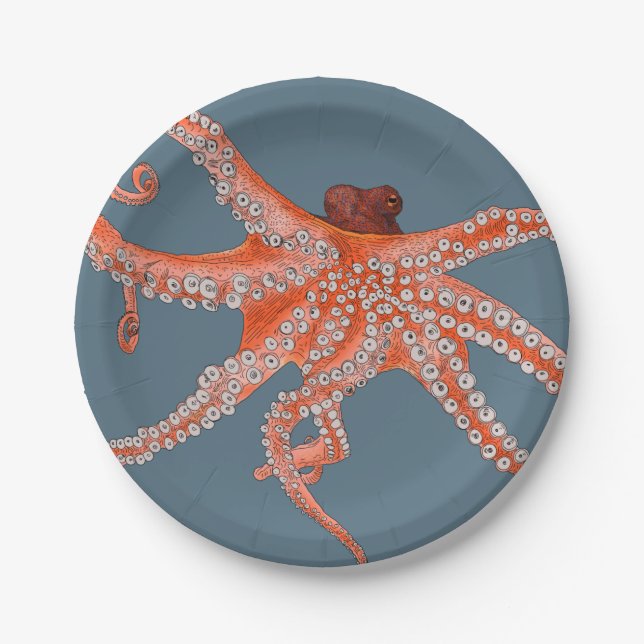 Octopus Hugs Paper Plates (Front)
