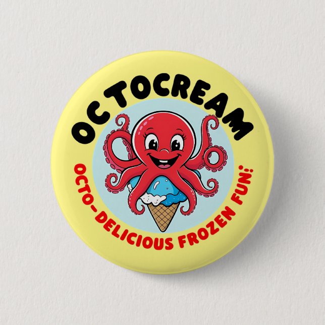 Octopus ice cream button (Front)