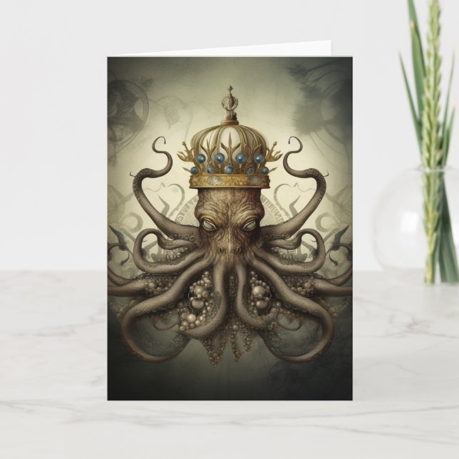 Octopus in a Crown all occasions Card (Front)