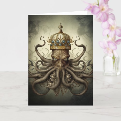 Octopus in a Crown all occasions Card