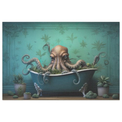 Octopus in Bathtub 4 Decoupage Paper
