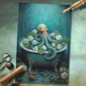 Octopus in Bathtub 5 Decoupage Paper