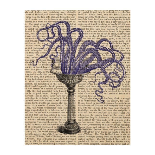Octopus in Sink Wood Wall Decor (Front)