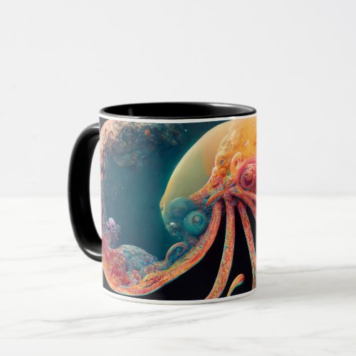 Octopus in space and time mug