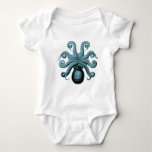 Octopus In Teal Baby Bodysuit at Zazzle