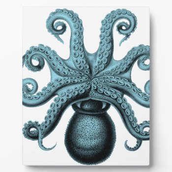 Octopus In Teal Plaque by FaerieRita at Zazzle