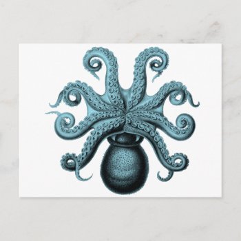 Octopus In Teal Postcard by FaerieRita at Zazzle
