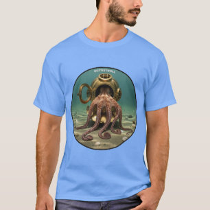 Octopus Inside of a Vintage Diving Helmet URM T-Shirt