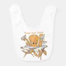 Octopus ironing, overwhelmed by chores.