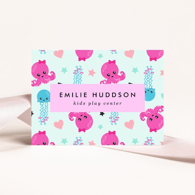 Octopus, Jellyfish, Play Center, Activity Center Business Card (Creator Uploaded)