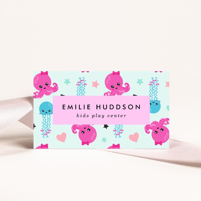 Octopus, Jellyfish, Play Center, Activity Center Business Card (Creator Uploaded)