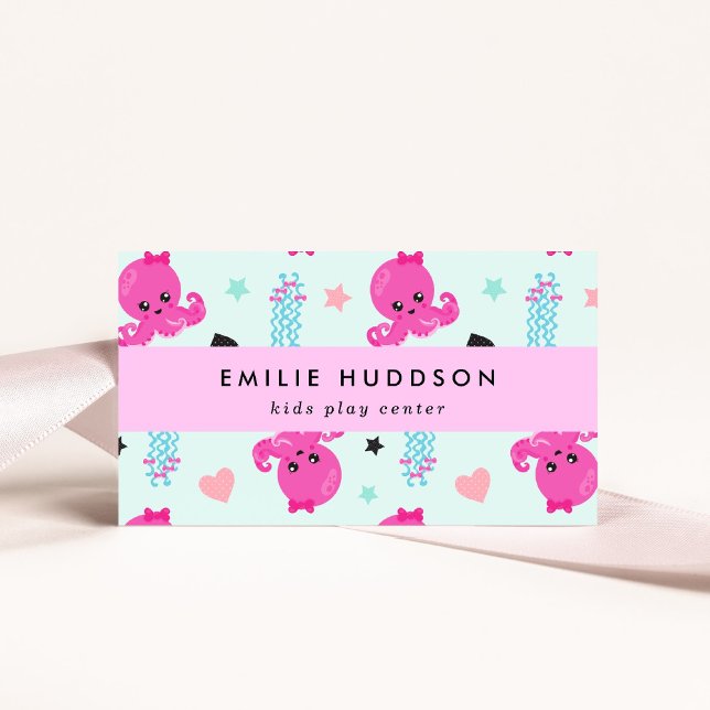 Octopus, Jellyfish, Play Center, Activity Center Business Card (Creator Uploaded)