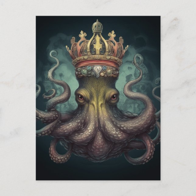 Octopus King Fantasy Postcard (Front)