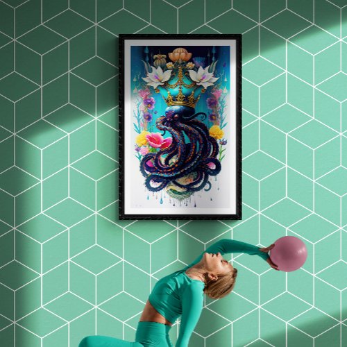 Octopus King In Love Dancing by himself Poster