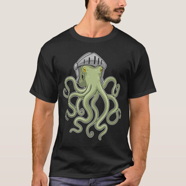 Octopus Knight Helmet T-Shirt (Front)