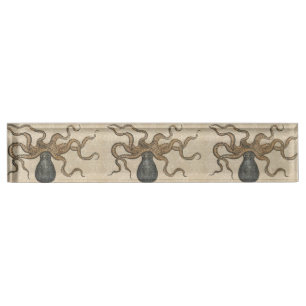 Octopus Kraken Antique Coastal Marine Wildlife Desk Name Plate