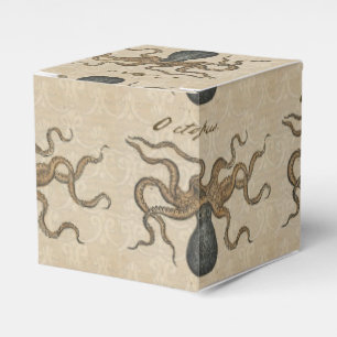 Octopus Kraken Antique Coastal Marine Wildlife Favor Boxes