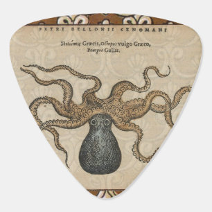 Octopus Kraken Antique Coastal Marine Wildlife Guitar Pick
