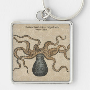 Octopus Kraken Antique Coastal Marine Wildlife Keychain