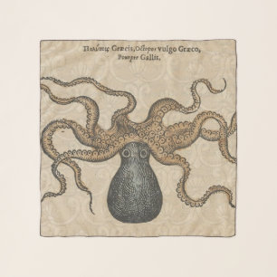 Octopus Kraken Antique Coastal Marine Wildlife Scarf