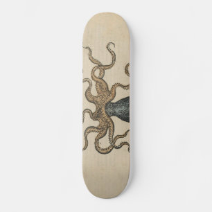 Octopus Kraken Antique Coastal Marine Wildlife Skateboard Deck