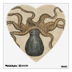 Octopus Kraken Antique Coastal Marine Wildlife Wall Decal