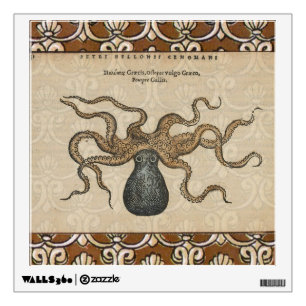 Octopus Kraken Antique Coastal Marine Wildlife Wall Sticker