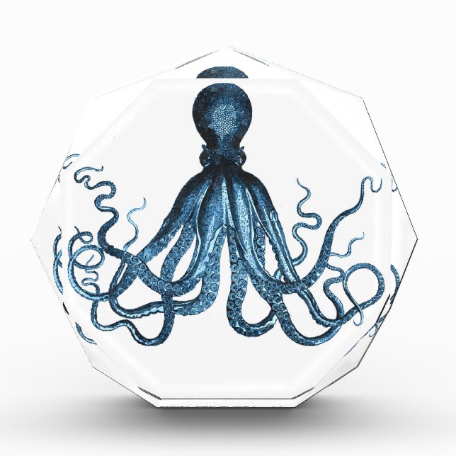 Octopus kraken nautical coastal ocean beach sea acrylic award (Front)