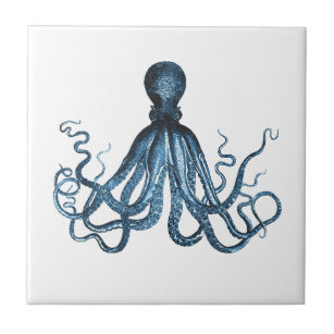 Octopus kraken nautical coastal ocean beach sea ceramic tile