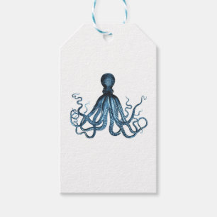 Octopus kraken nautical coastal ocean beach sea gift tags