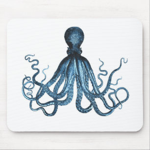 Octopus kraken nautical coastal ocean beach sea mouse pad