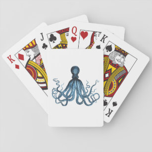 Octopus kraken nautical coastal ocean beach sea playing cards