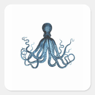 Octopus kraken nautical coastal ocean beach sea square sticker