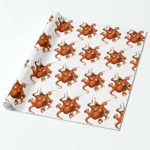 Octopus Kraken Vintage Art Illustration Wrapping Paper