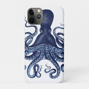 Octopus, Kraken, vintage, engraving , nautical, ma iPhone 11 Pro Case