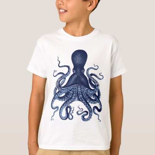 Octopus Kraken vintage engraving  nautical ma T_Shirt
