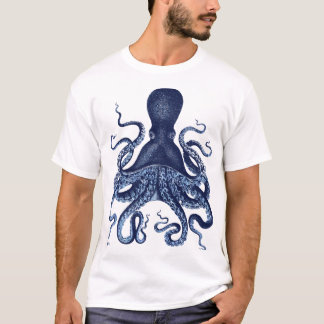 Octopus, Kraken, vintage, engraving , nautical, ma T-Shirt