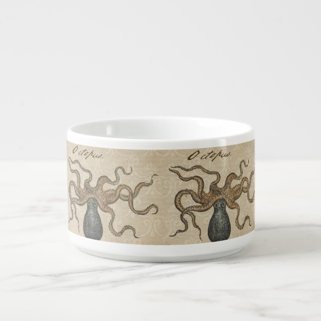 Octopus Kraken Vintage Illustration Bowl (Center)