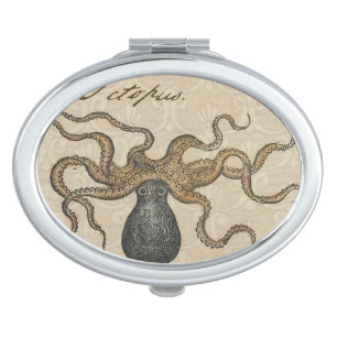 Octopus Kraken Vintage Illustration Compact Mirror