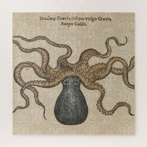 Octopus Kraken Vintage Illustration Jigsaw Puzzle