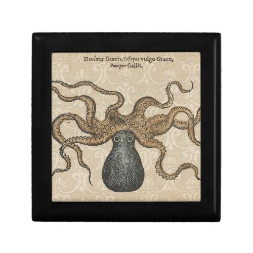 Octopus Kraken Vintage Illustration Keepsake Box