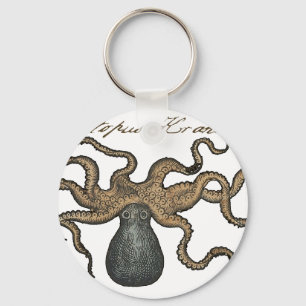 Octopus Kraken Vintage Illustration Keychain