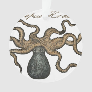 Octopus Kraken Vintage Illustration Ornament
