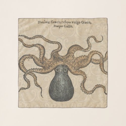 Octopus Kraken Vintage Illustration Scarf