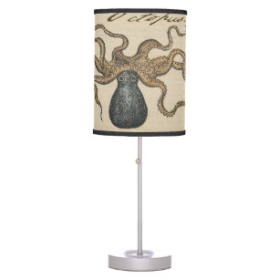 Octopus Kraken Vintage Illustration Table Lamp