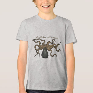Octopus Kraken Vintage Illustration Tri-Blend Shirt