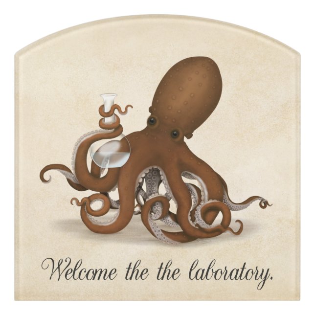 Octopus Laboratory Welcome Sign Steampunk Science (Contour Front)